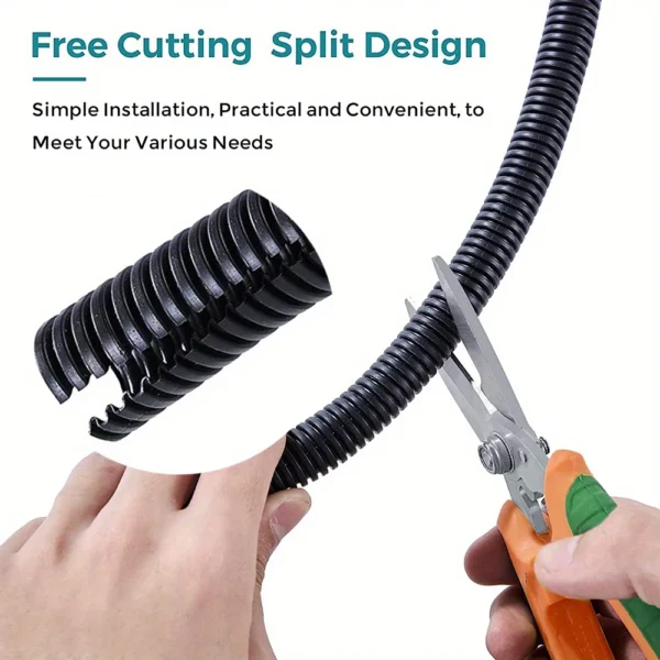 6M Flexible Split Loom Tubing Cable Organizer 7mm