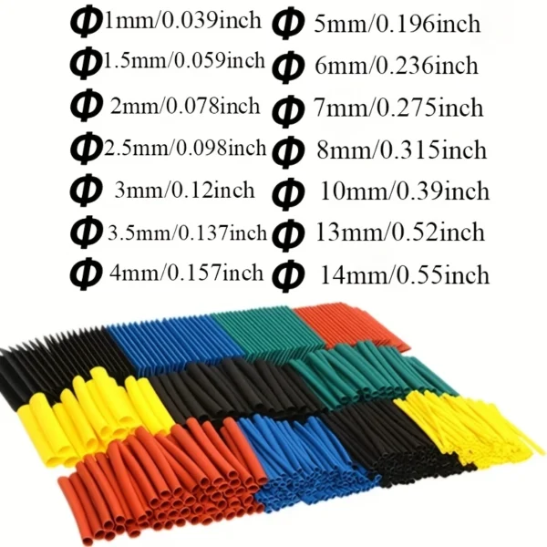 328pcs/bag Heat Shrinkable Tubing