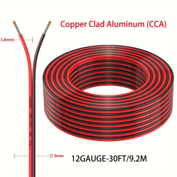 Flexible 2 Conductor Extension Cord  Red