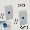 2pcs CAT6 RJ45 Wall Plate Jacks